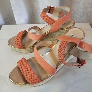 Louise et Cie Sandals, Shoes High Heels, Women Size 9, Peach Coral Color,